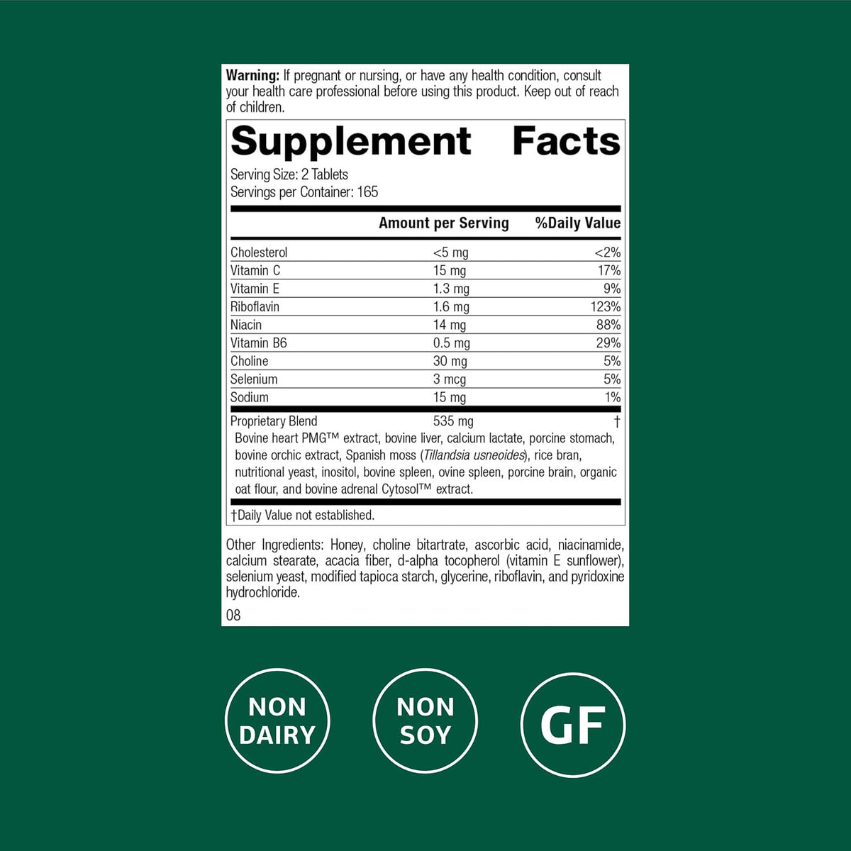 Standard Process Cardio-Plus GF - Heart and Cardiovascular Support - 330 Tablets - görsel 2