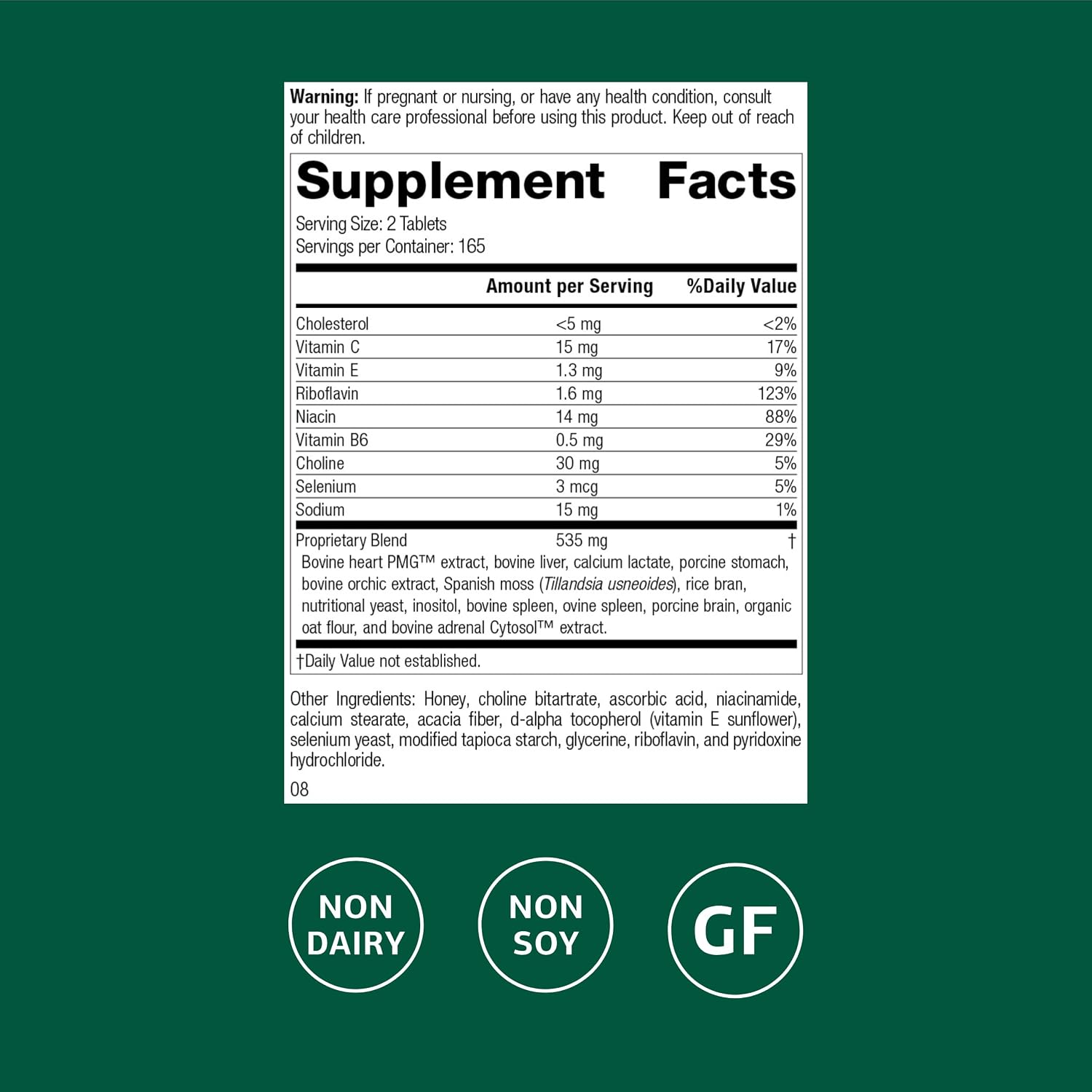 Standard Process Cardio-Plus GF - Heart and Cardiovascular Support - 330 Tablets - görsel 2