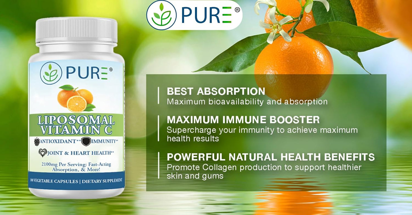 PURE Liposomal Vitamin C 2100mg – 180 Capsules (60 Servings) - görsel 3