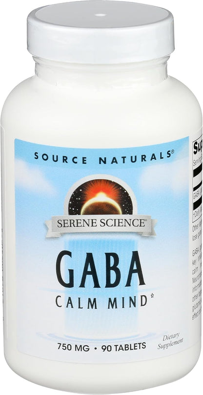 Source Naturals Serene Science GABA 750mg Tablets – For Relaxation and Peace of Mind