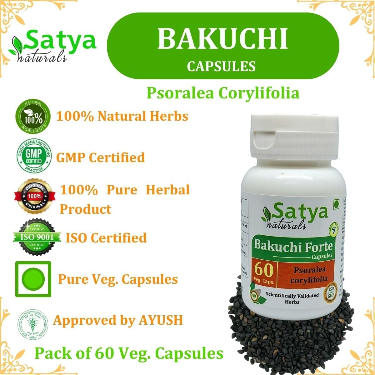 Bakuchi Forte Capsule 500 mg - 60 Veg Capsules - görsel 5