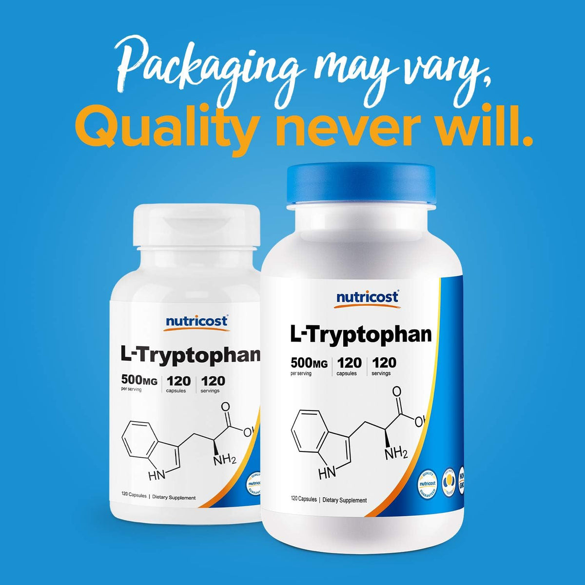 Nutricost L-Tryptophan 500mg, 240 Capsules (2 x 120) - görsel 3