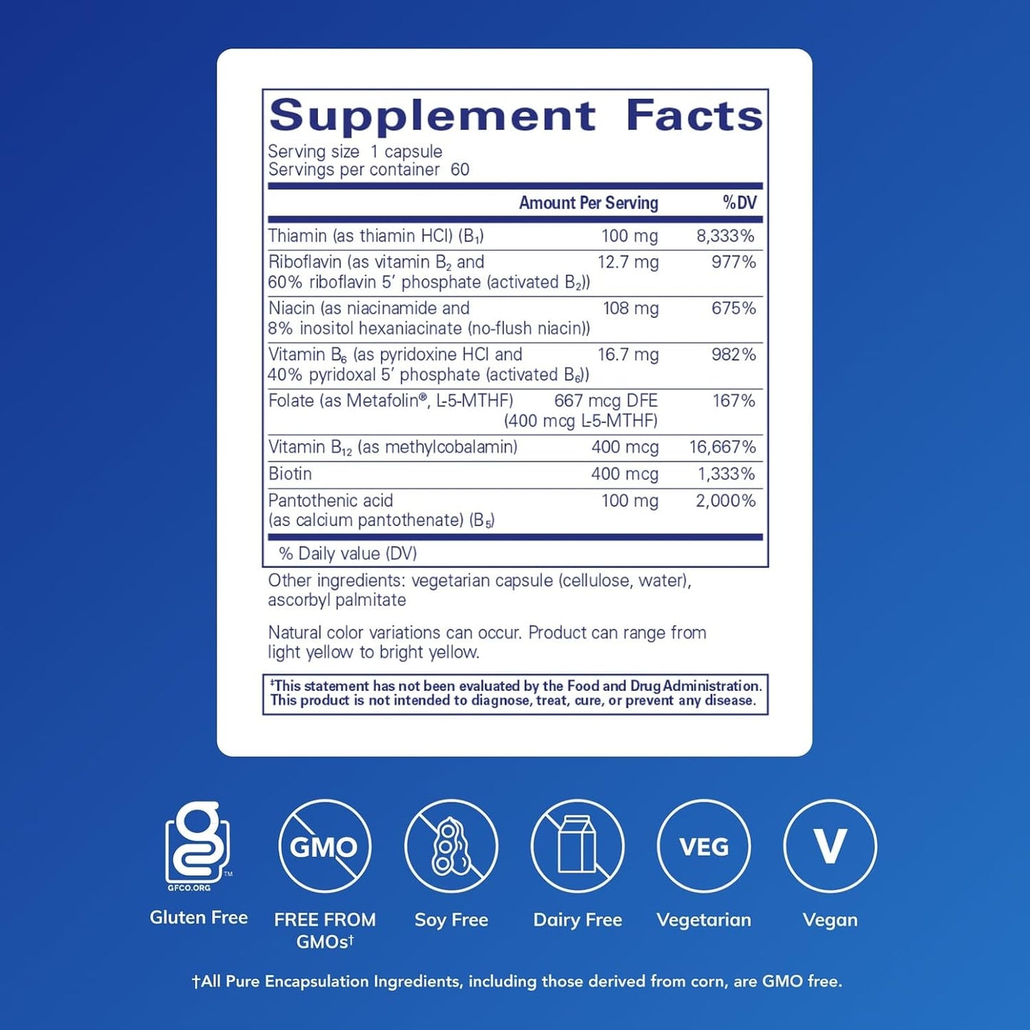 Pure Encapsulations B-Complex Plus, 60 Capsules - görsel 2