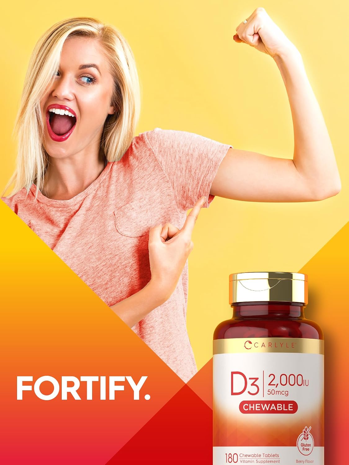 Carlyle Chewable Vitamin D3 2000 IU - 180 Berry Flavoured Tablets - görsel 7