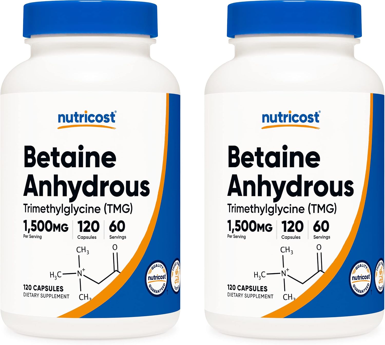 Nutricost Betaine Anhydrous Capsules 1500mg (3 Bottles) - görsel 8