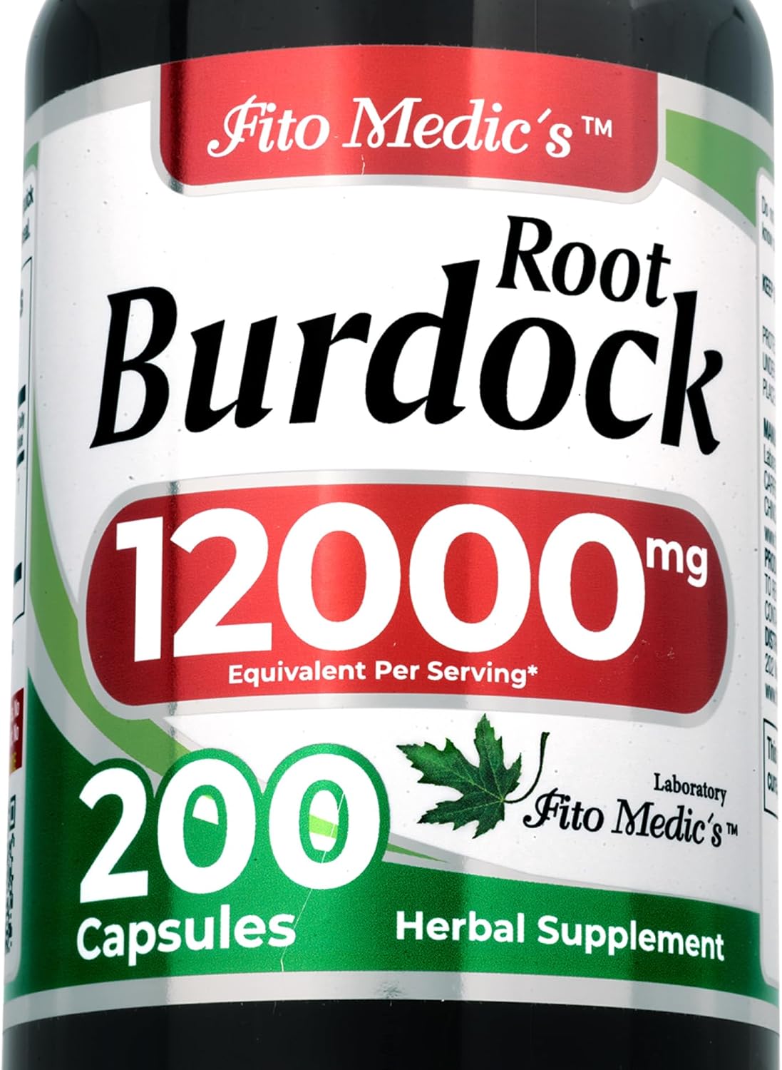 FITO MEDIC'S Lab Organic Burdock Root - 200 Capsules, 12000mg, Ultra High Absorption - görsel 1