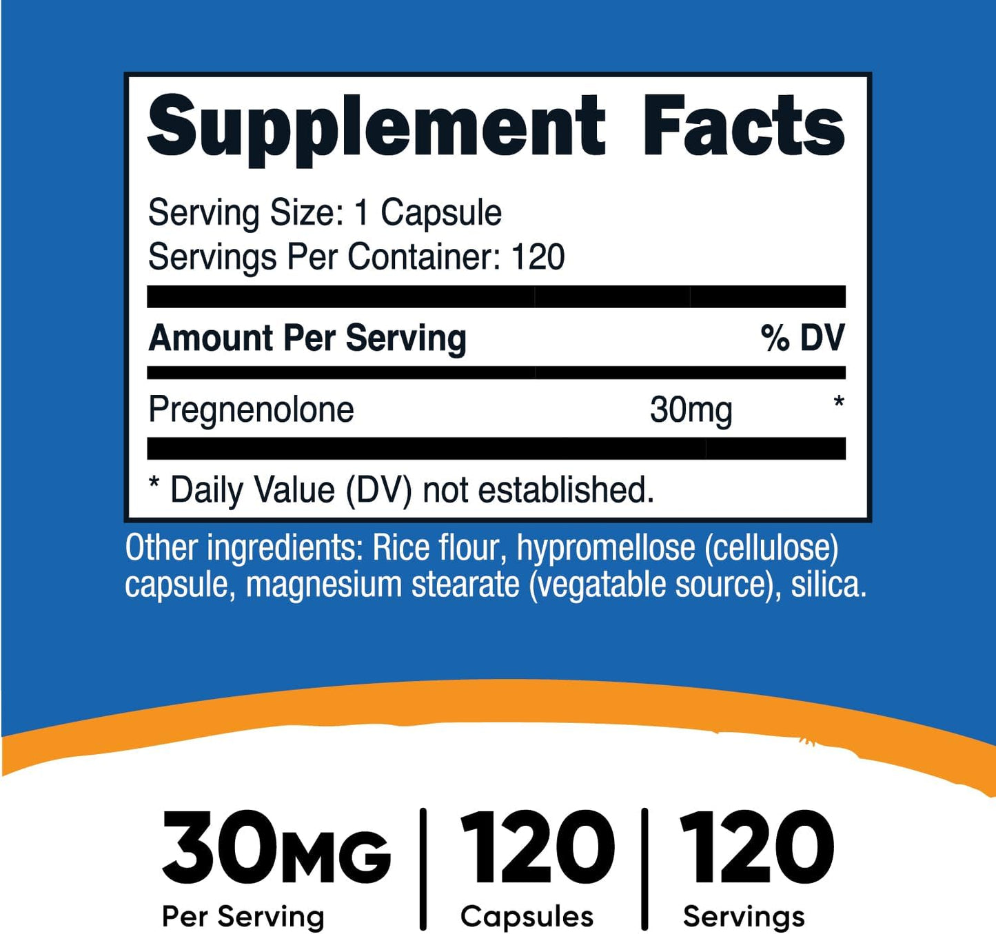 Nutricost Pregnenolone 30mg, 120 Capsules - Non-GMO, Gluten-Free, Vegetarian Capsules - görsel 2