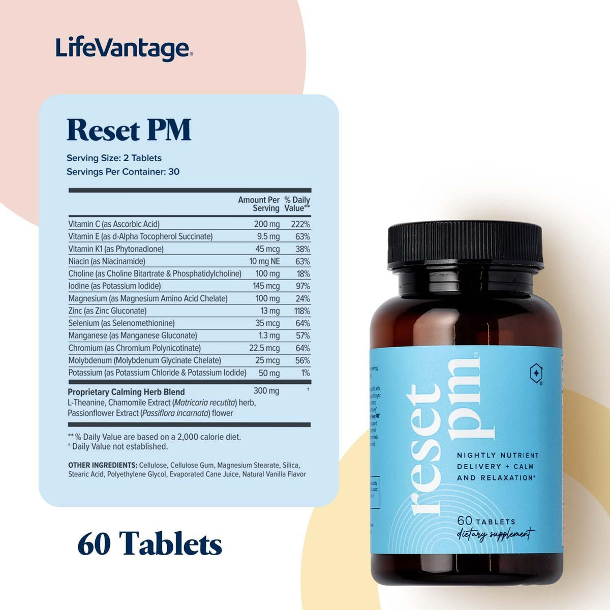 LifeVantage Reset PM - Advanced Multi-Nutrient Supplement, Restful Sleep & Optimum Health, 60 Tablets - görsel 2