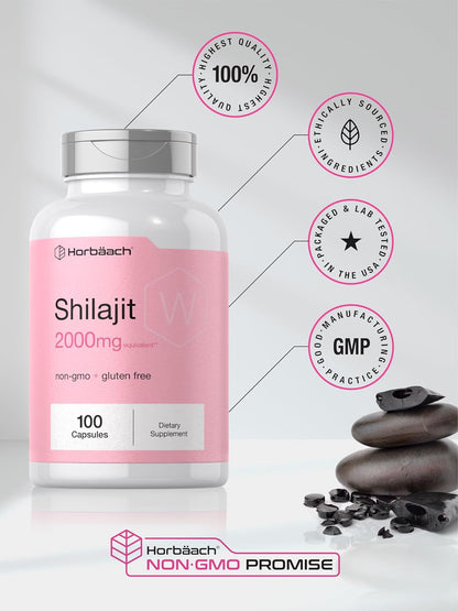Horbaach Shilajit for Women | 100 Capsules | with Fulvic Acid | Non-GM & Gluten-Free Supplement – Image 6
