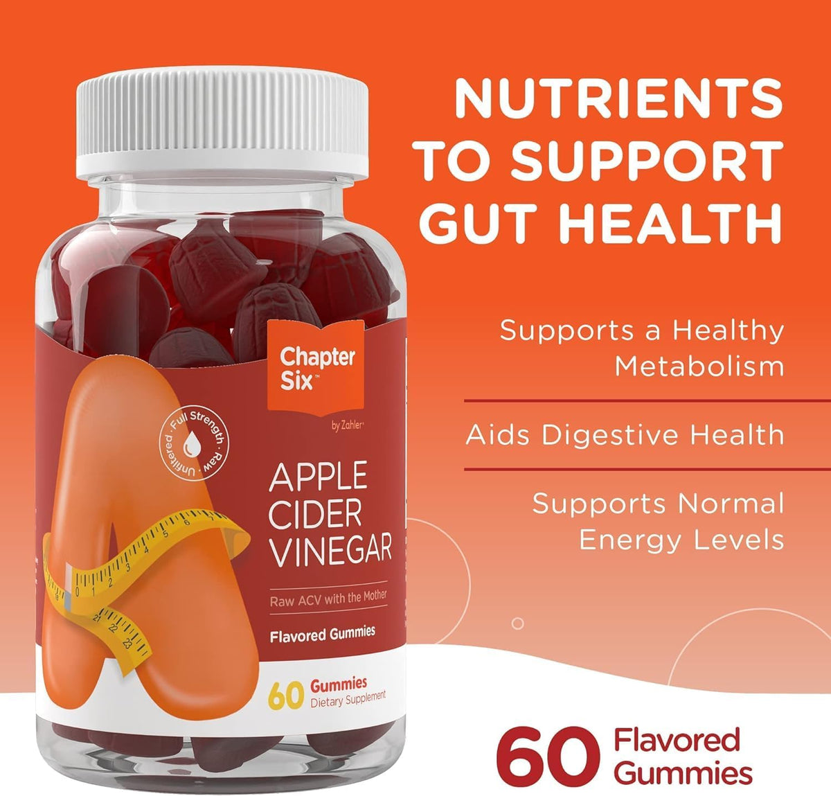 Zahler Chapter Six Apple Cider Vinegar Gummies, Apple, 60 Gummies - görsel 3