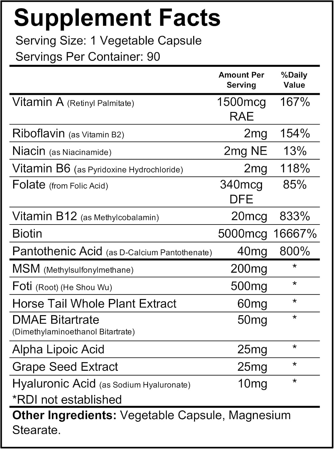 Wellgenix Purvana MAX Hair, Skin & Nails Food Supplement - 5000mcg Biotin with MSM & B-Complex, 180 Vegan Capsules (2-Pack) - görsel 2
