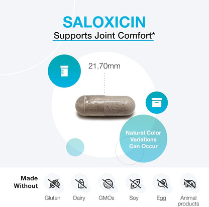 XYMOGEN Saloxicin - Antioxidant Support Food Supplement - Grape Seed Extract, Pomegranate Fruit & Cranberry - White Willow Bark & Boswellia Extract - 120 Capsules