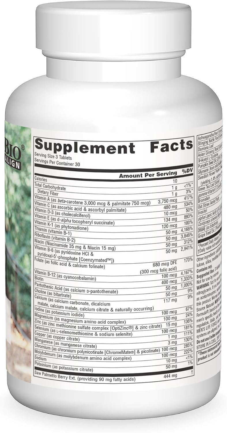 Source Naturals Men's Life Force Daily Multivitamin - 180 Tablets - görsel 3