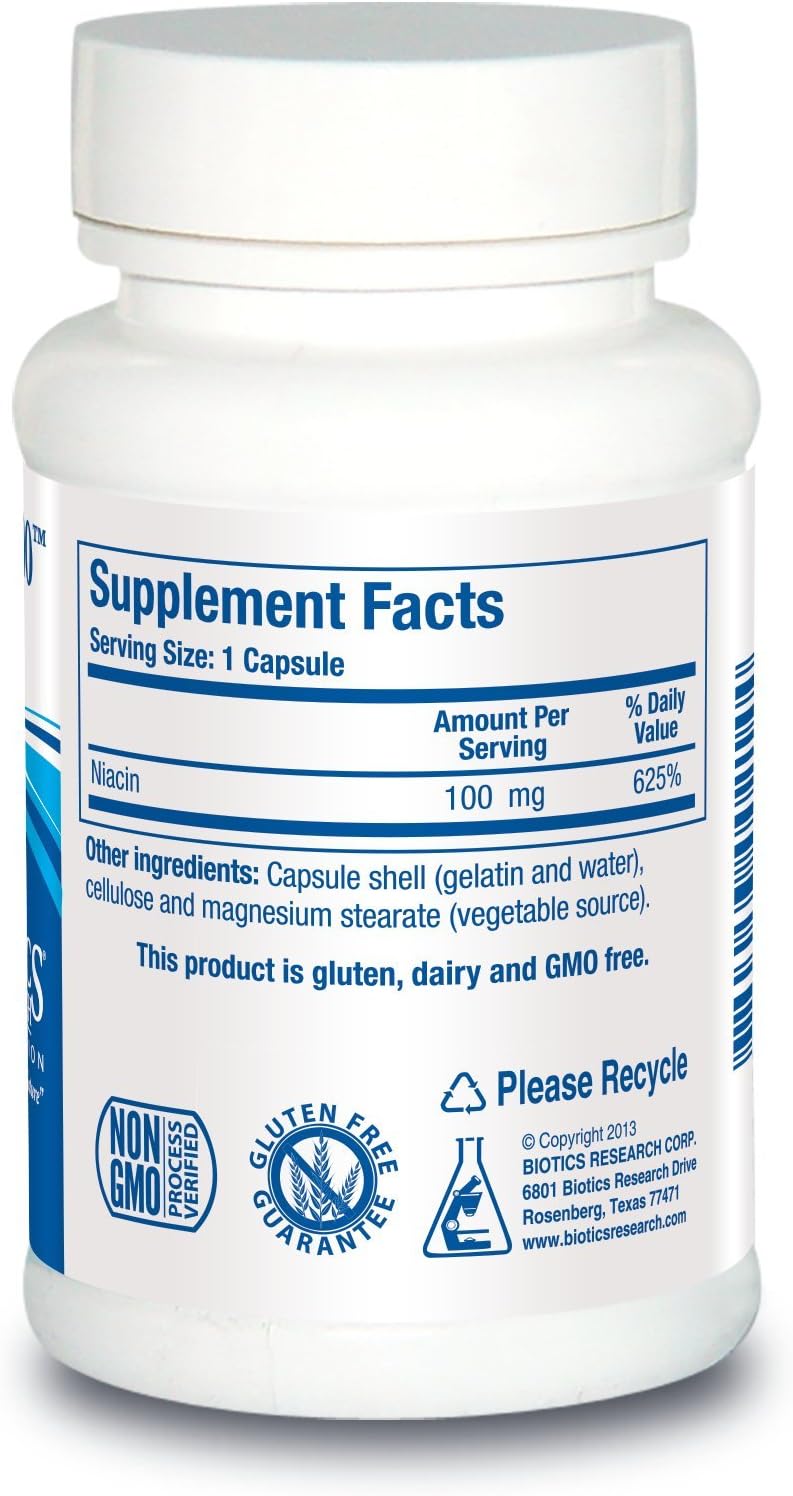 Biotics Research Niacin 100 – 100 mg Vitamin B3 (Niacin) – 150 Capsules - görsel 2
