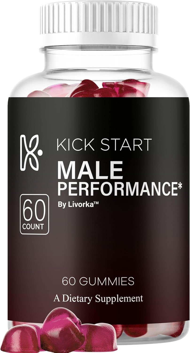 Kickstart Gummies - Men's Daily Multivitamin Supplement, Energy & Performance Support, Natural Gummy, 60 Gummies - görsel 1