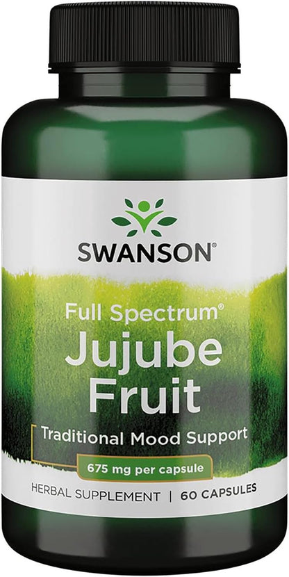 Swanson Jujube Fruit Full Spectrum Herbal Supplement, 60 Capsules, 675mg Each