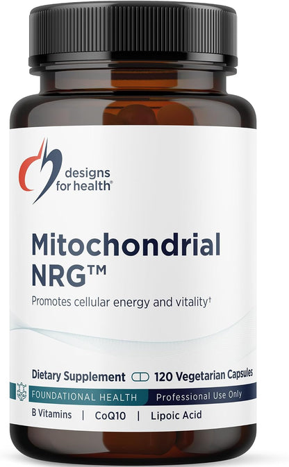 Designs for Health Mitochondrial NRG - Mitochondrial Energy Support with CoQ10, ALA, Resveratrol & Curcumin (120 Vegan Capsules)