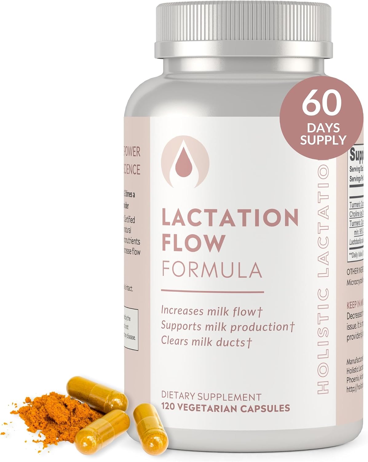 Holistic Lactation® Lactation Flow Formula (60 Servings), Supplement to Support Breastmilk Flow & Milk Supply, Contains Breastfeeding Probiotic and Choline, Lecithin-Free - görsel 1