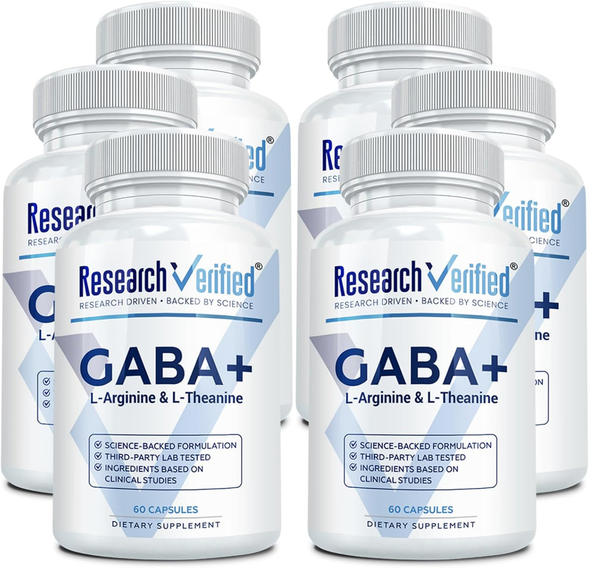 Research Verified GABA+ - Relaxation, Mood & Sleep Support - 600mg GABA, L-Arginine, L-Theanine, P5P, BioPerine - 60 Vegan Capsules (Pack of 3) - görsel 8