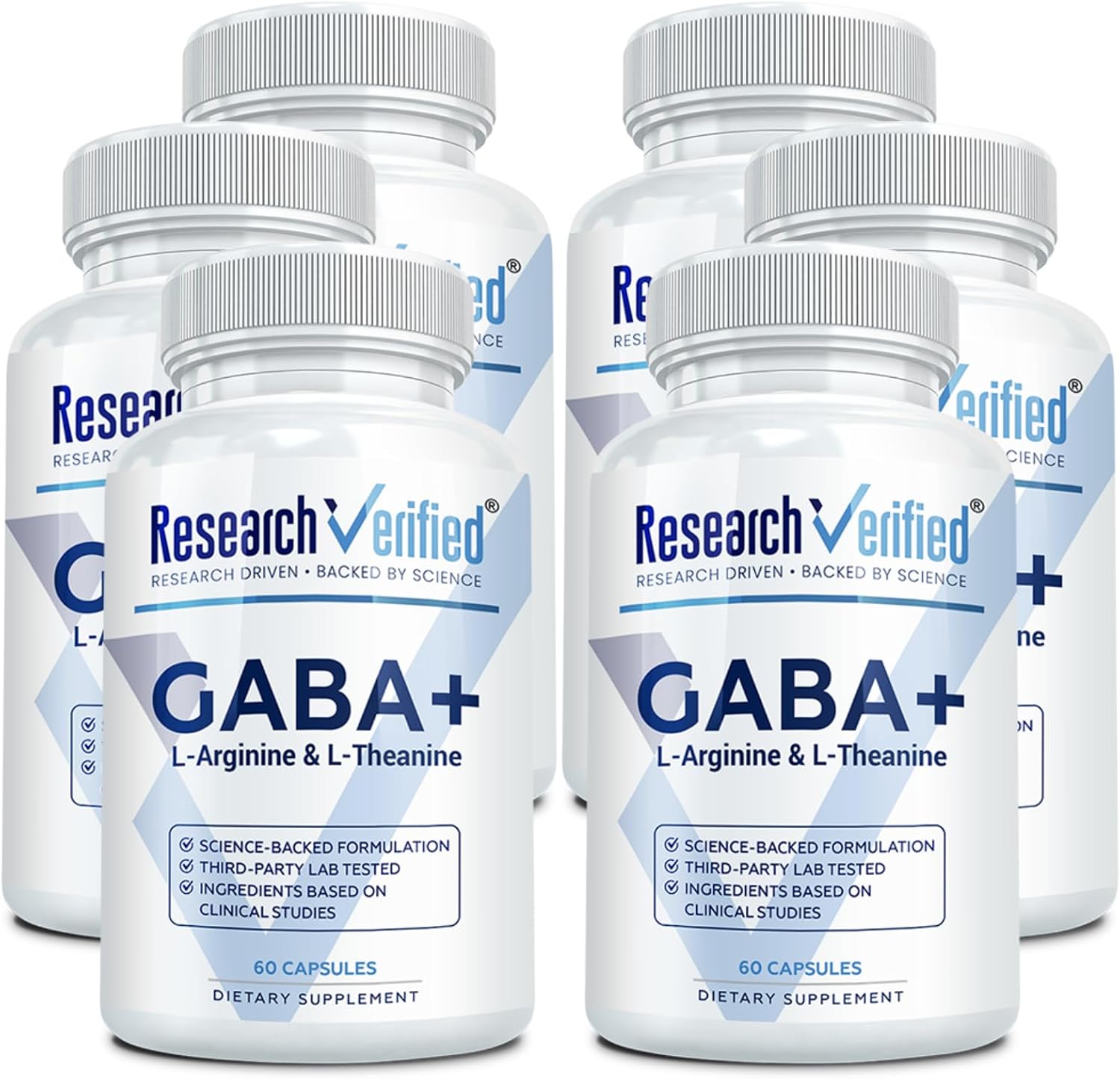 Research Verified GABA+ - Relaxation, Mood & Sleep Support - 600mg GABA, L-Arginine, L-Theanine, P5P, BioPerine - 60 Vegan Capsules (Pack of 3) - görsel 8