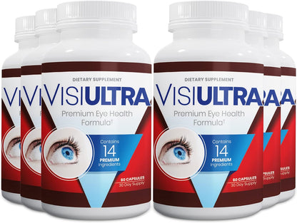 VisiUltra Eye Health Supplement – 14 Essential Nutrients for Vision Support & Blue Light Protection (60 Capsules)