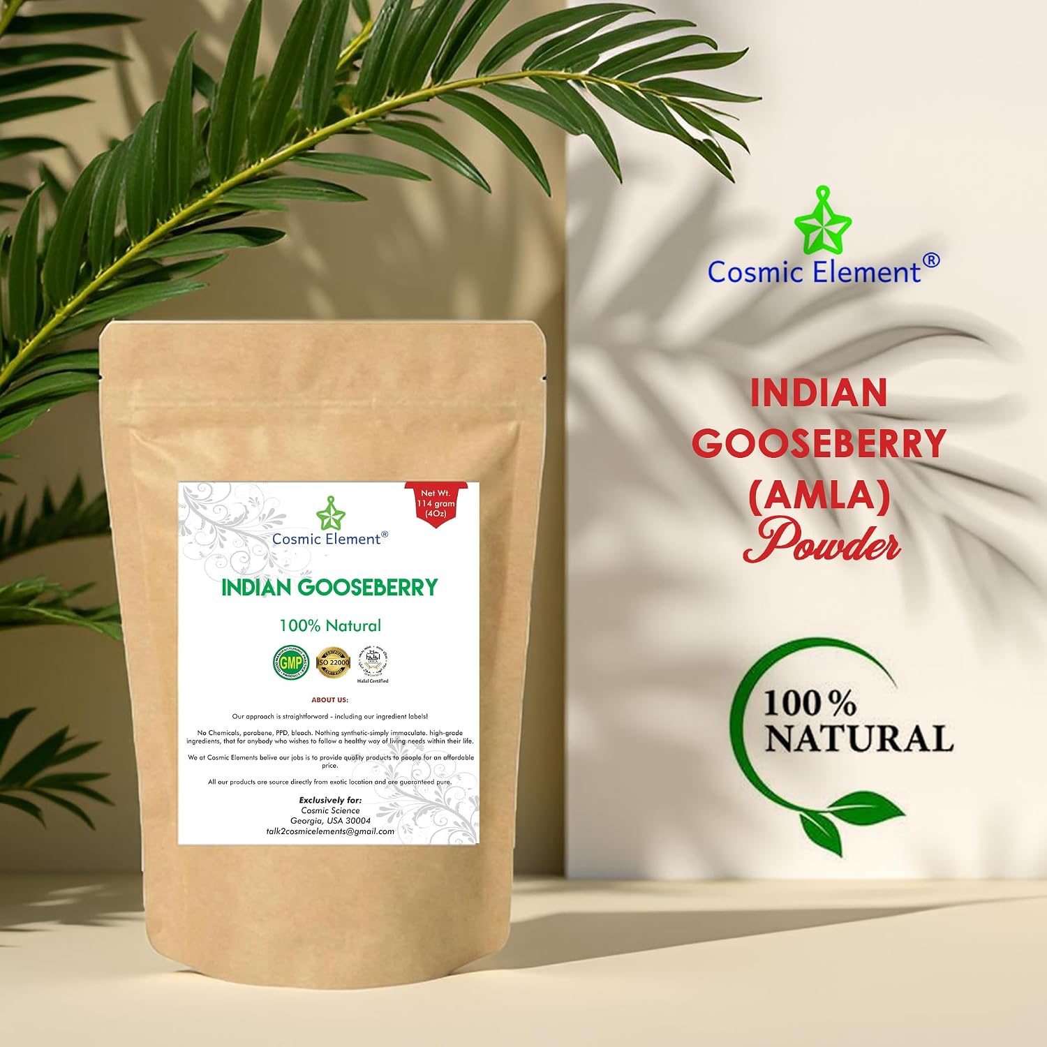 Cosmic Element 100% Pure Organic Amla Powder – Rich in Vitamin C, 113 g - görsel 2