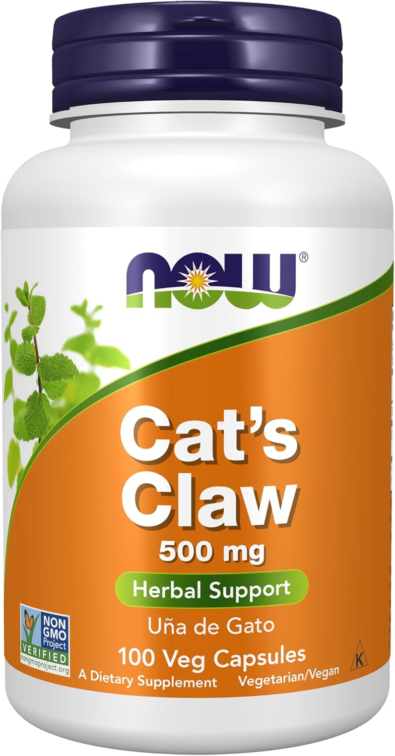 NOW Foods Cat's Claw 500 mg, Non-GMO, Herbal Supplement, 100 Veg Capsules - görsel 1