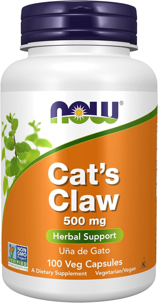 NOW Foods Cat's Claw 500 mg, Non-GMO, Herbal Supplement, 100 Veg Capsules