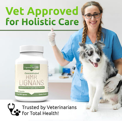 HMR Lignans 10mg Capsules for Dogs – Adrenal Support & Wellness Supplement