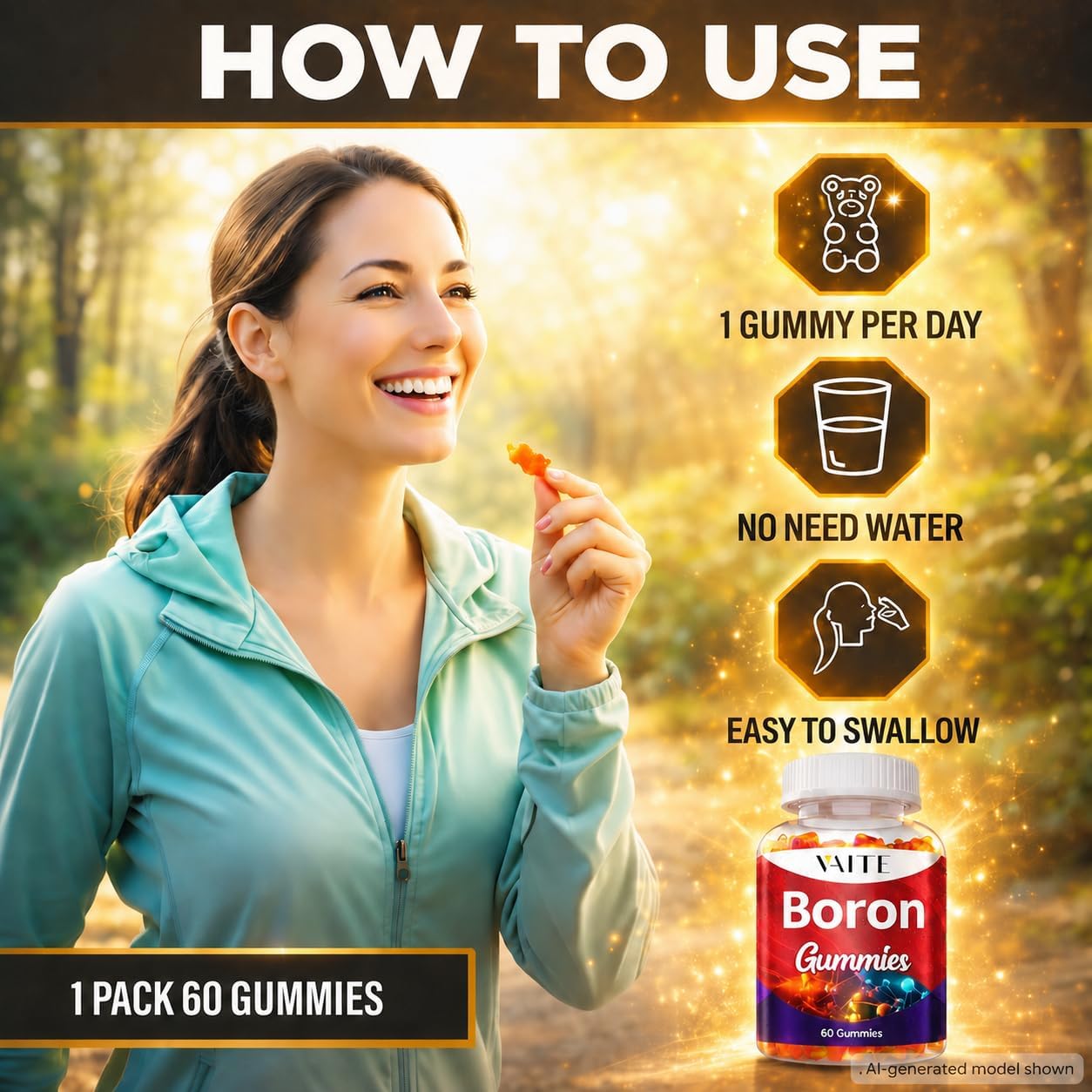 Boron Supplement for Men & Women – 10mg Gummies – Vegan, Non-GMO, Gluten-free – 60 Chewable Gummies - görsel 4