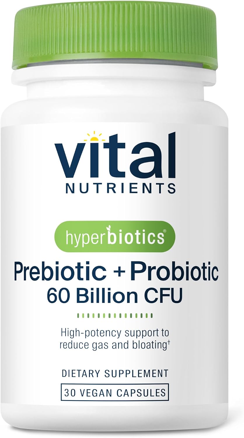 Hyperbiotics Vital Nutrients Prebiotic and Probiotic - 60 Billion CFU, 30 Vegan Capsules - görsel 1