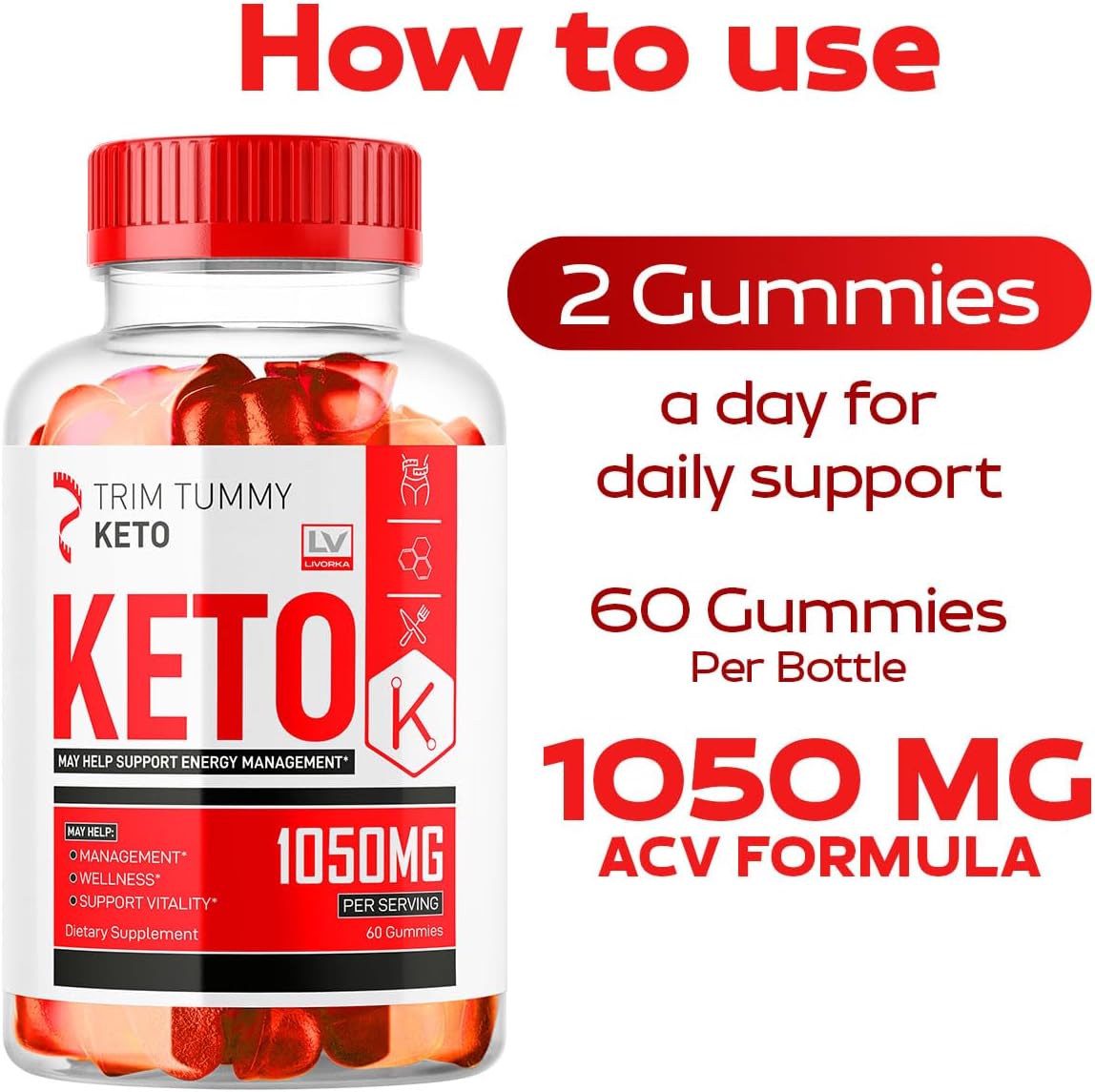 Trim Tummy Keto ACV Gummies 1050mg - görsel 3