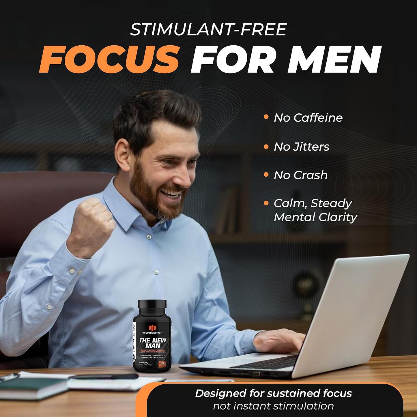 The New Man Brain Supplements for Memory and Focus, Brain Health - Concentration and Focus Supplement for Men - görsel 3