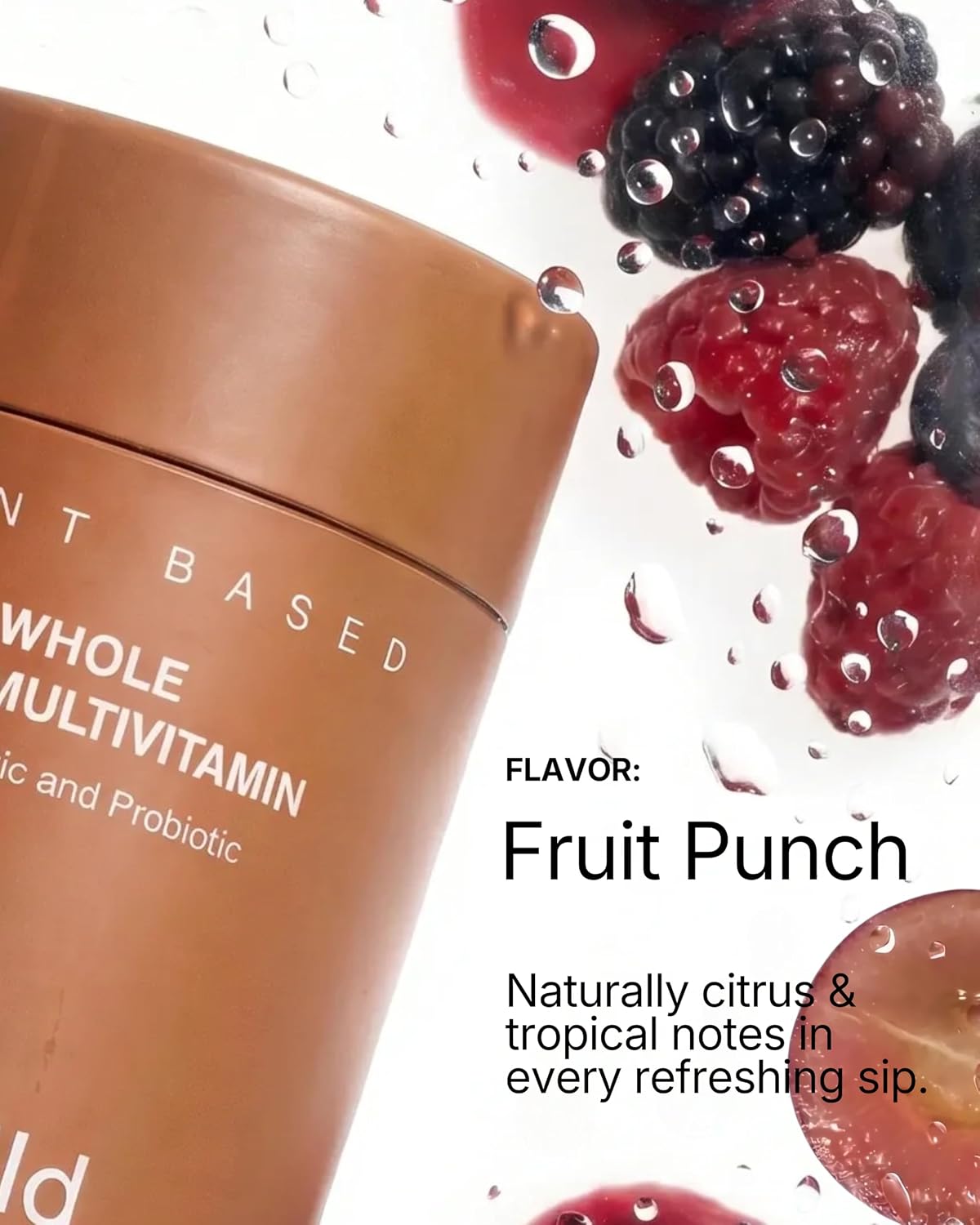 B.WILD Plant-Based Multivitamin Superfood Drink Mix – Bold Fruit Punch Flavour – 30 Servings - görsel 5