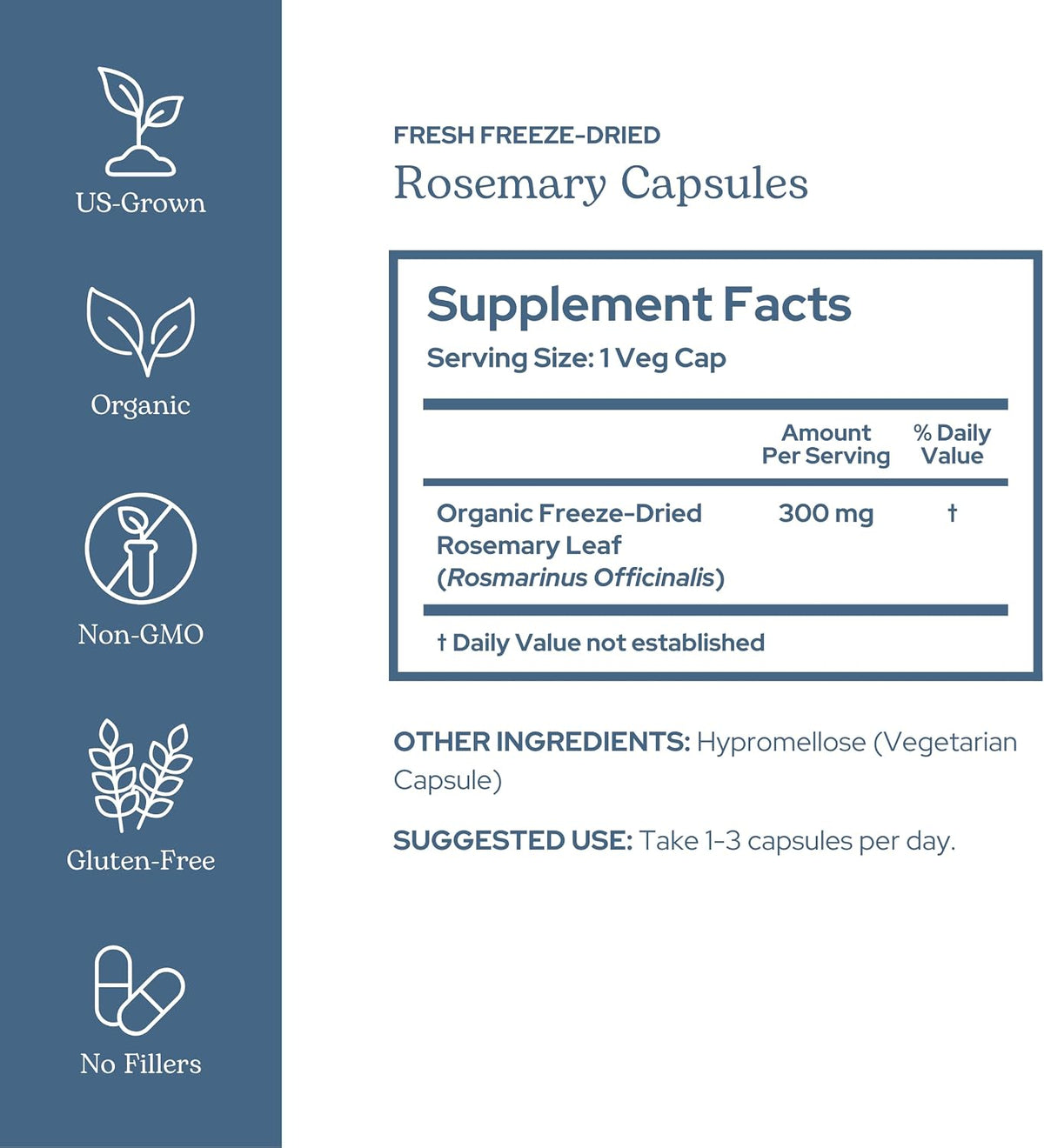 Eclectic Herb Rosemary Capsules – Mental Clarity, Memory & Brain Health (90 Count, 300 mg) - görsel 2