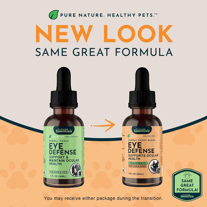 Eye Defence Support for Dogs & Cats, 60 ml - Certified Organic Bilberry & Calendula Herbal Blend, Alcohol-Free
