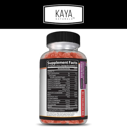 Kaya Naturals Adult Multivitamin Gummy, 120 Count, Strawberry Flavour
