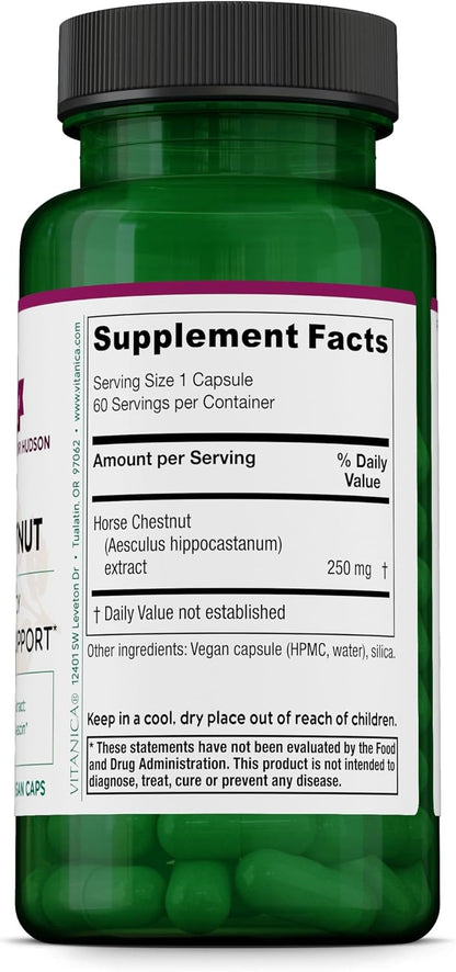 Vitanica Horse Chestnut – Vein Health Support, 60 Capsules