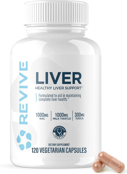 Revive MD Natural Liver Support Supplement - Milk Thistle, NAC, TUDCA - 120 Capsules