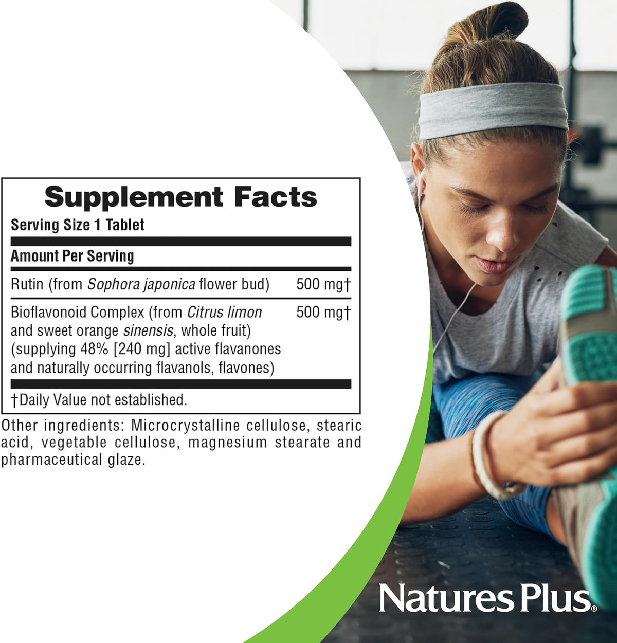 Nature's Plus Biorutin - 1000mg, 90 Tablets - Bioflavonoid & Rutin Complex - görsel 5