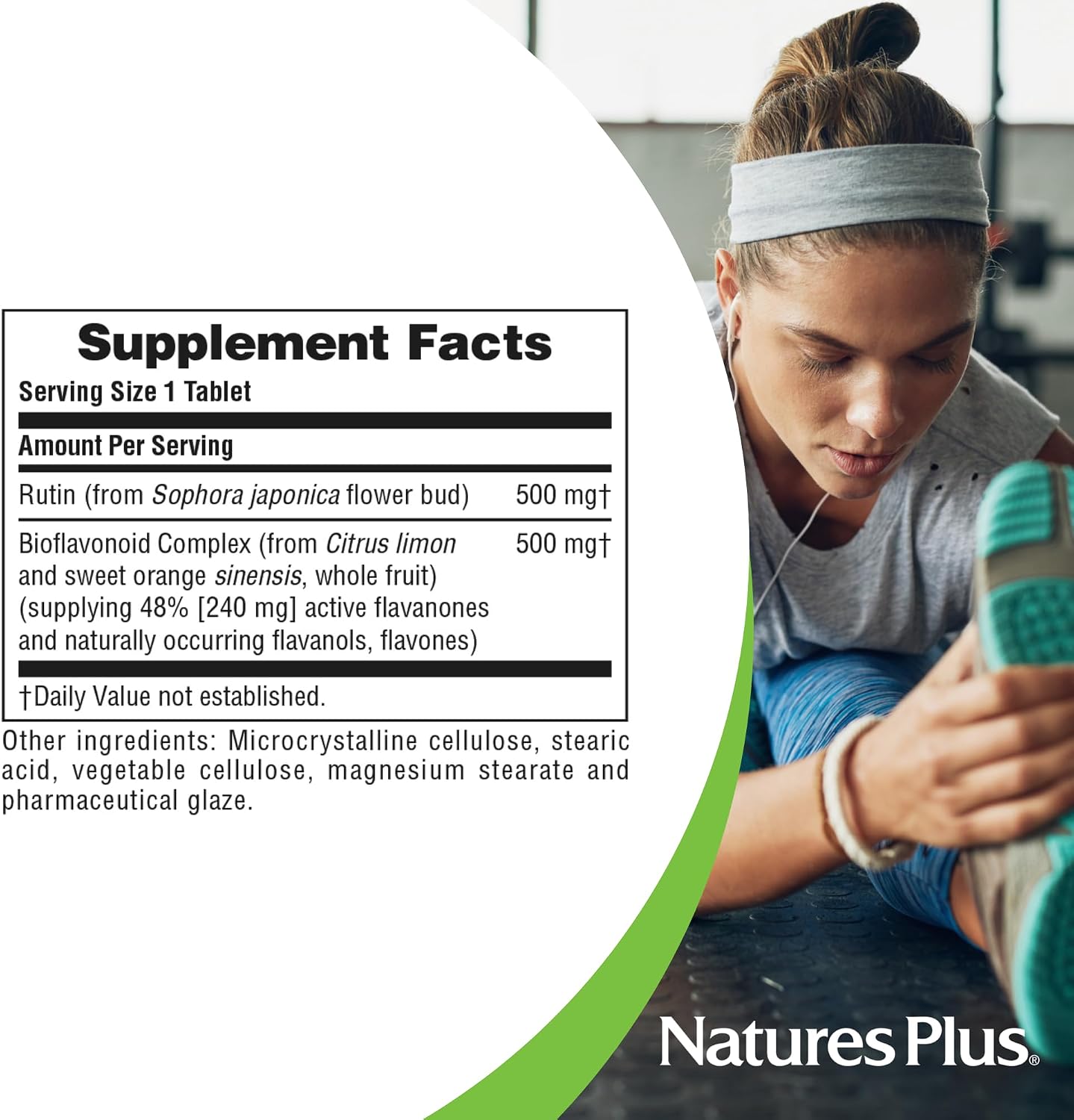 NaturesPlus Biorutin 1000 mg – 180 Tablets (2-Pack) – Bioflavonoid & Rutin Complex - görsel 5