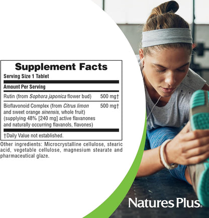 NaturesPlus Biorutin 1000 mg – 180 Tablets (2-Pack) – Bioflavonoid & Rutin Complex