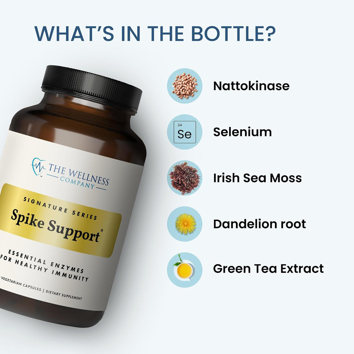 The Wellness Company Spike Support – Nattokinase, Dandelion Root & Black Sativa | 60ct (1 Month Supply) - görsel 4