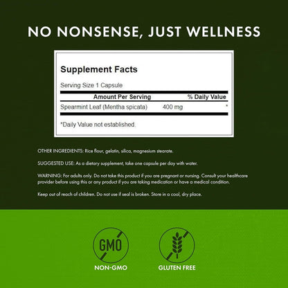 Swanson Spearmint Leaf Full Spectrum 400mg – 2 x 60 Capsules (120 Capsules Total)