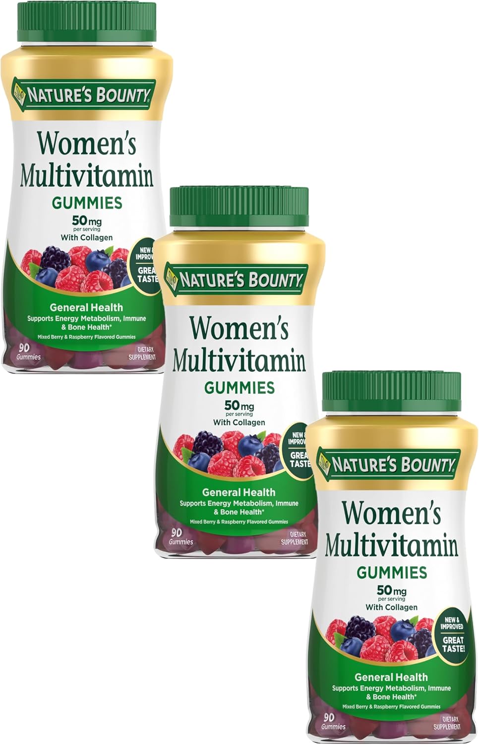 Nature's Bounty Women Multivitamin Gummies, Mixed Berry and Raspberry, 90 Count - görsel 8