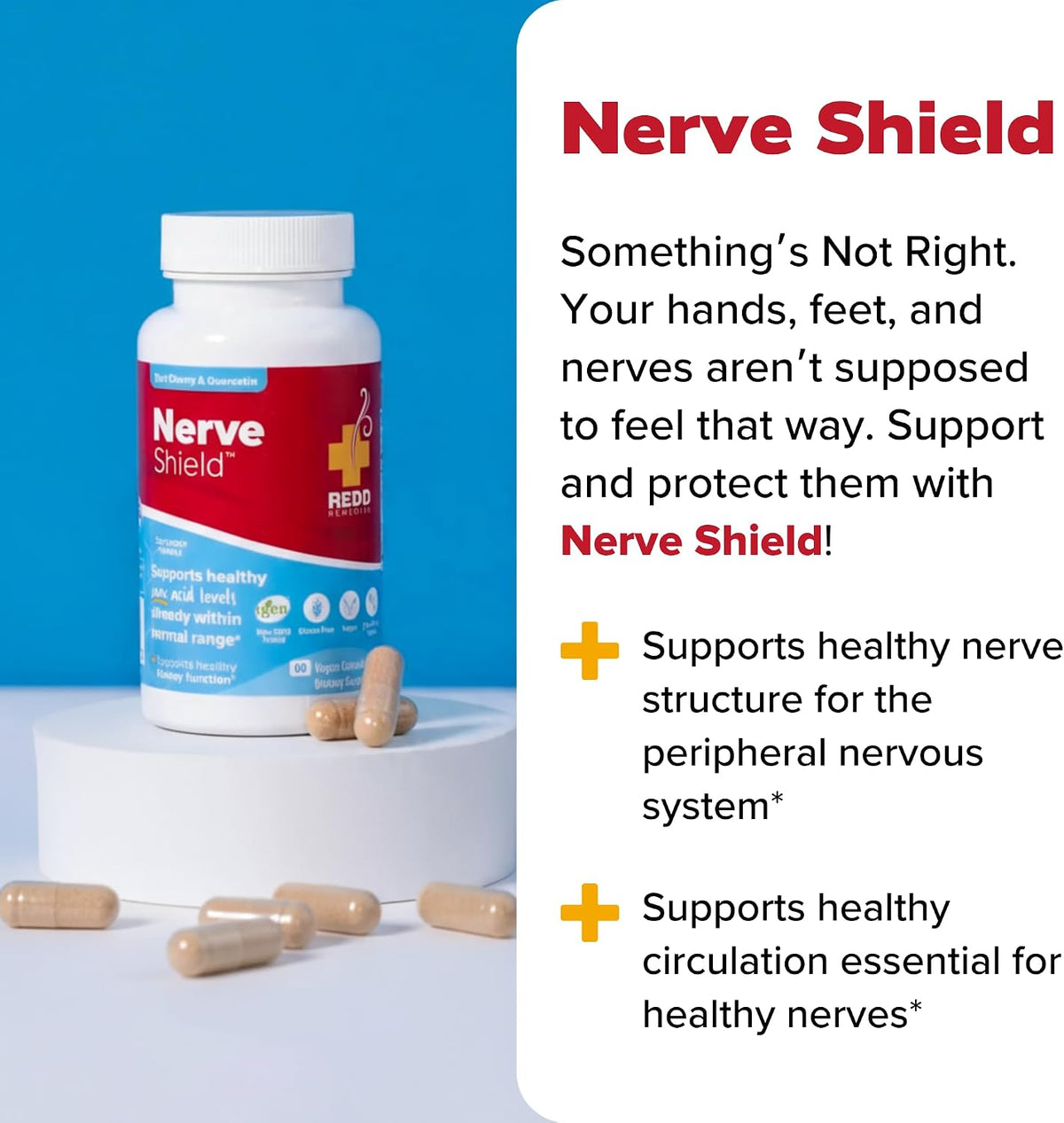Redd Remedies Nerve Shield, Supports Healthy Nerve Structure and Circulation, 120 Vegan Capsules - görsel 6