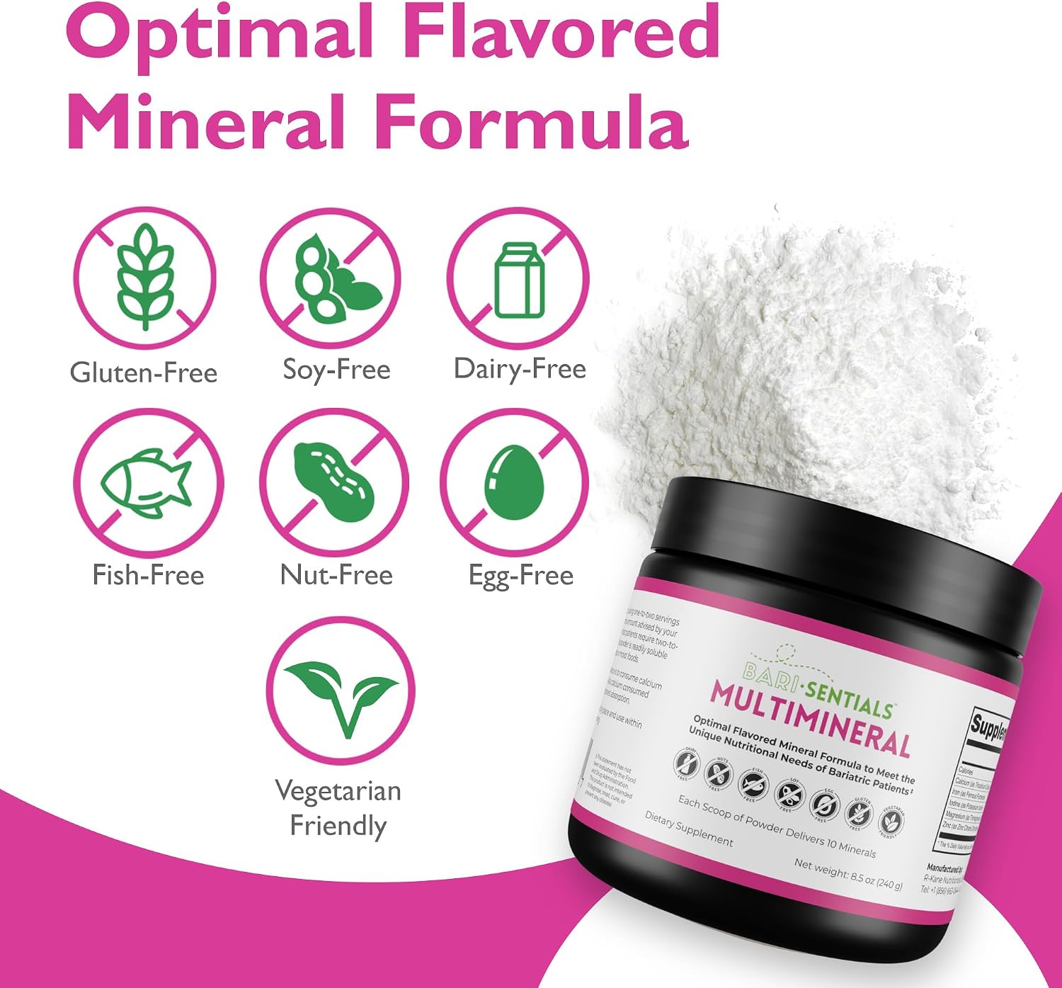 R-Kane Nutritionals Barisentials Bariatric Multimineral Supplement – Post-Bariatric Surgery Support – Easy-to-Dissolve Mineral Powder – Strawberry Lemonade Flavoured Drink – 240g - görsel 7