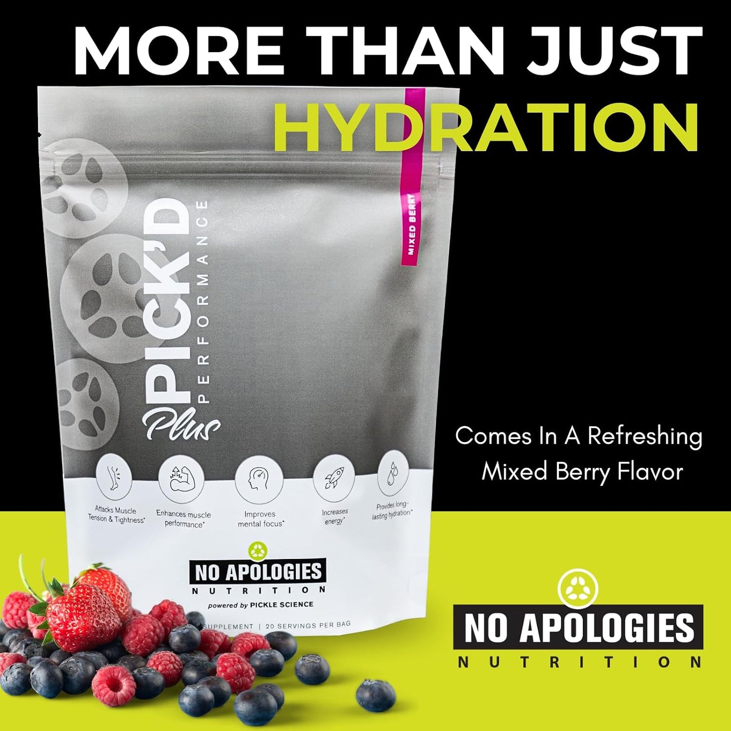 Pick’d Performance Plus Supplement – 20 Servings – Supports Muscle Function, Focus, Energy and Hydration - görsel 4