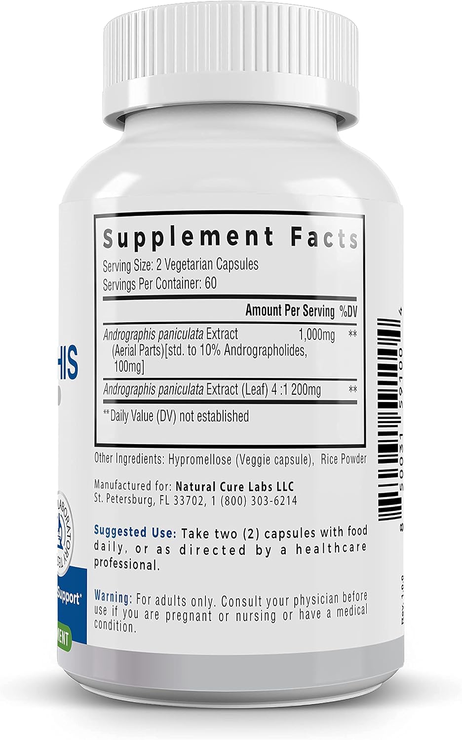 Palmara Health Andrographis Paniculata Extract 1,200mg - 100mg Andrographolides, Vegan Capsules - görsel 9