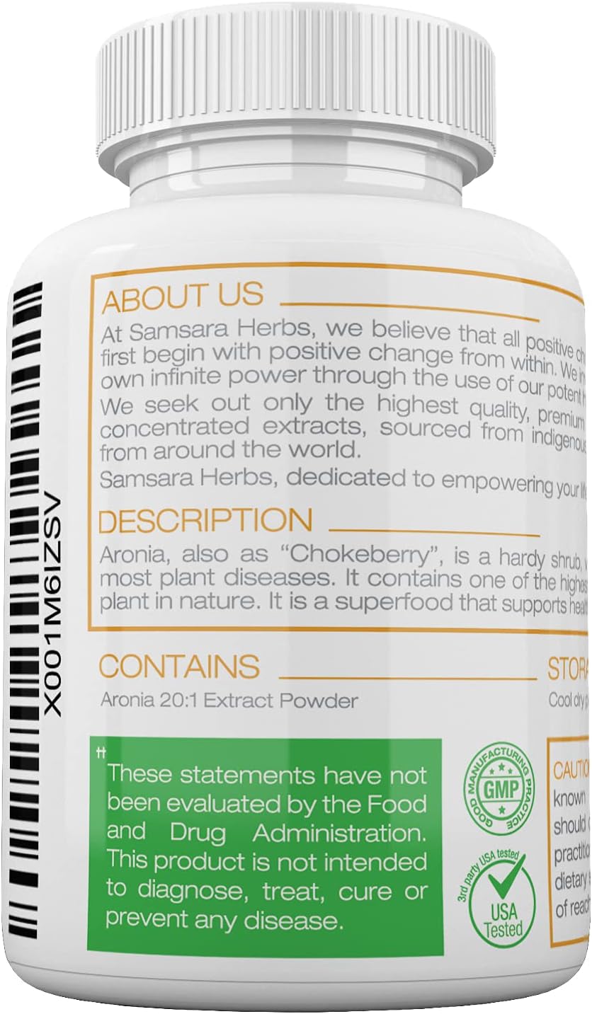 Aronia Berry 20:1 Extract (120 x 500mg Capsules) – Antioxidant, Flavonoids & Polyphenols Supplement – High ORAC – Native American Berry – Improved Wellbeing - görsel 8